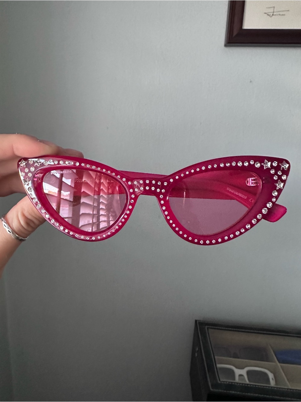 Dsquared2 Pink Rhinestone Cat-Eye Sunglasses - Picture 2 of 4